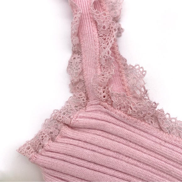 NWOT For Love & Lemons Pink Knit and Frill Lena Bralette, XXS - Picture 8 of 14